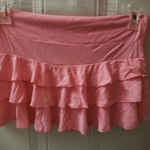 New Lette Juniors Pink Ruffle Mini Skirt Large